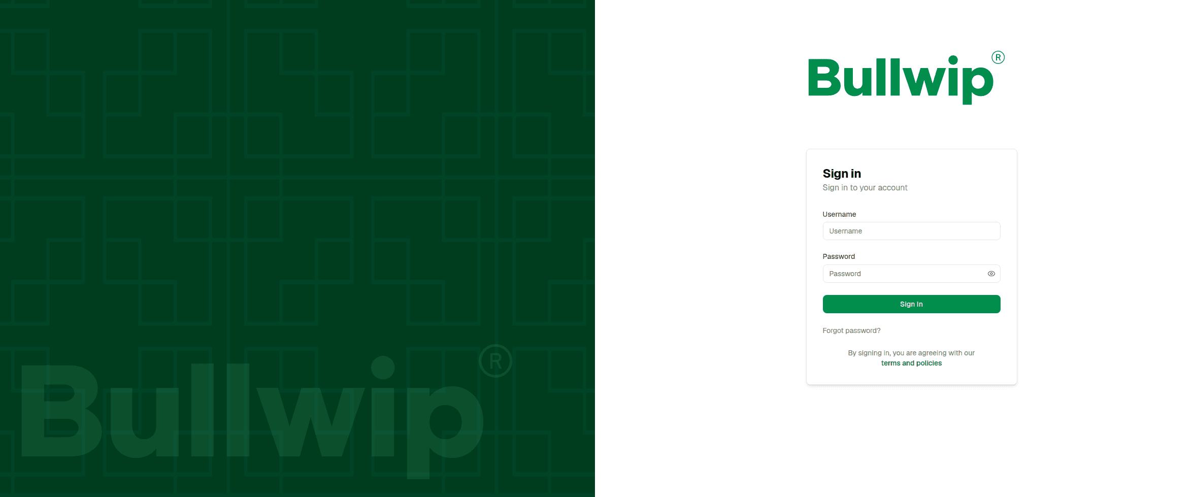 Screenshot of Bullwip — Next.js 16, TypeScript, Laravel project by Shafin Ahmed