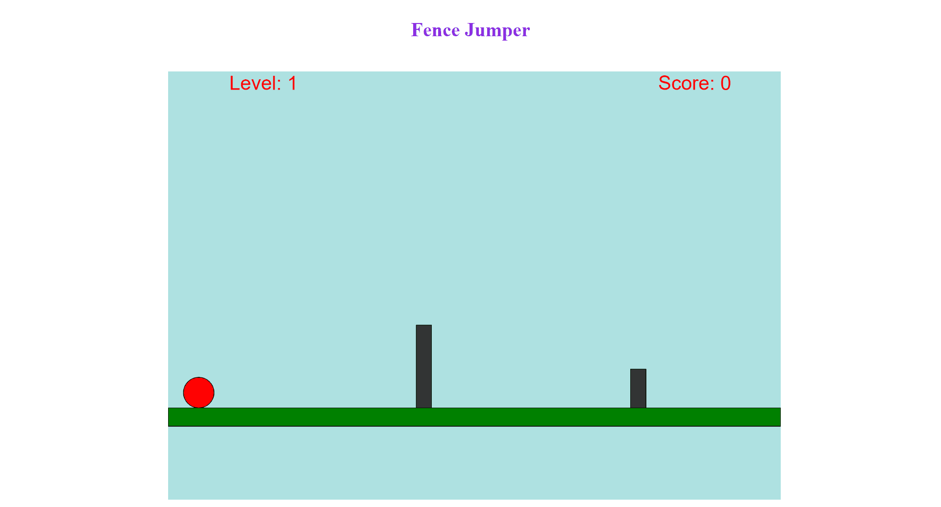 Screenshot of Fence Jumper — JavaScript, p5.js project by Shafin Ahmed