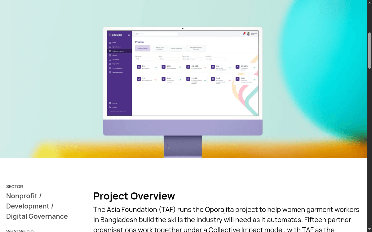 Screenshot of Oporajita — Next.js, TypeScript, Service-Oriented Architecture project by Shafin Ahmed